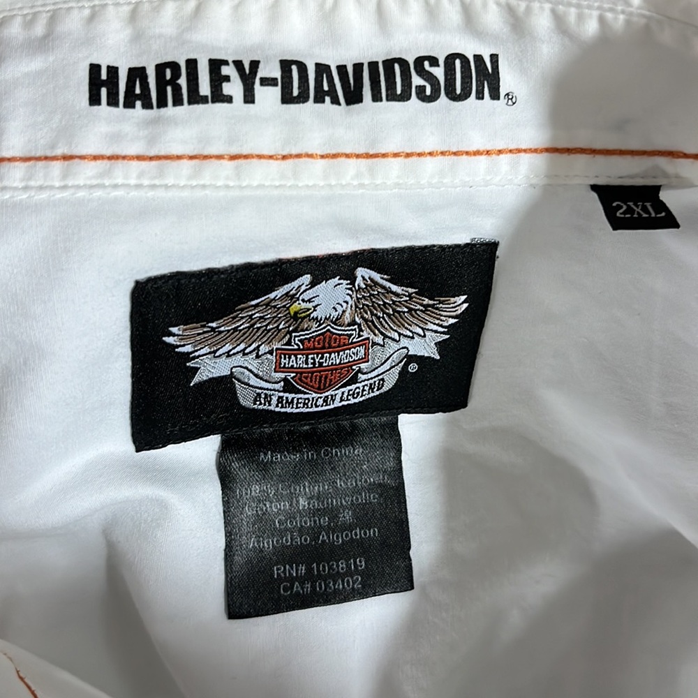 Harley Davidson White Button Down - image 8